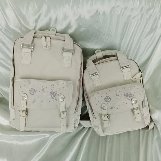 Solid Color Mommy Student Schoolbag Backpack