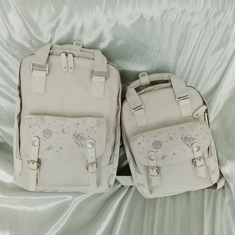 Solid Color Mommy Student Schoolbag Backpack