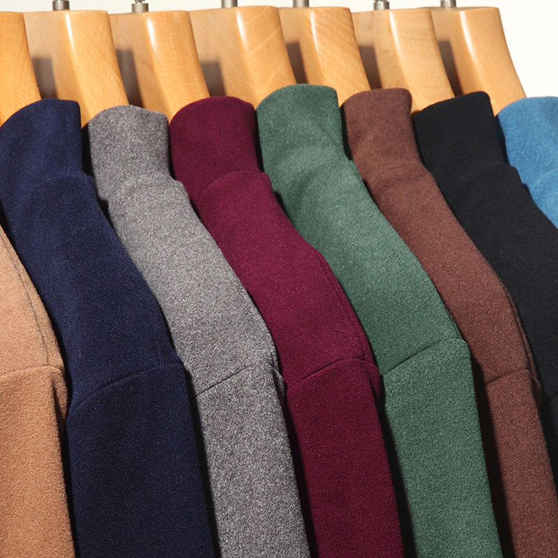 Dobbeltsidet fløjl langærmet sweater til mænd