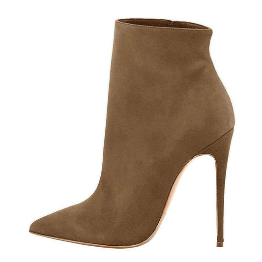 European And American Pointed Toe Stiletto Women's Short Boots