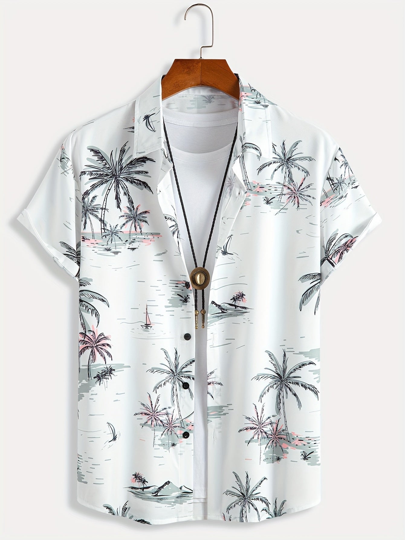Printing Fashion New Flower Men's Short Sleeve Shirt