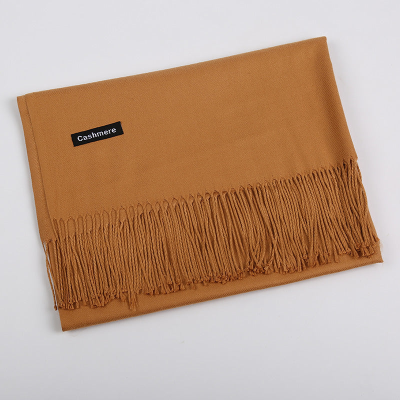Solid Color Artificial Cashmere Scarf Female 220g Warm Shawl