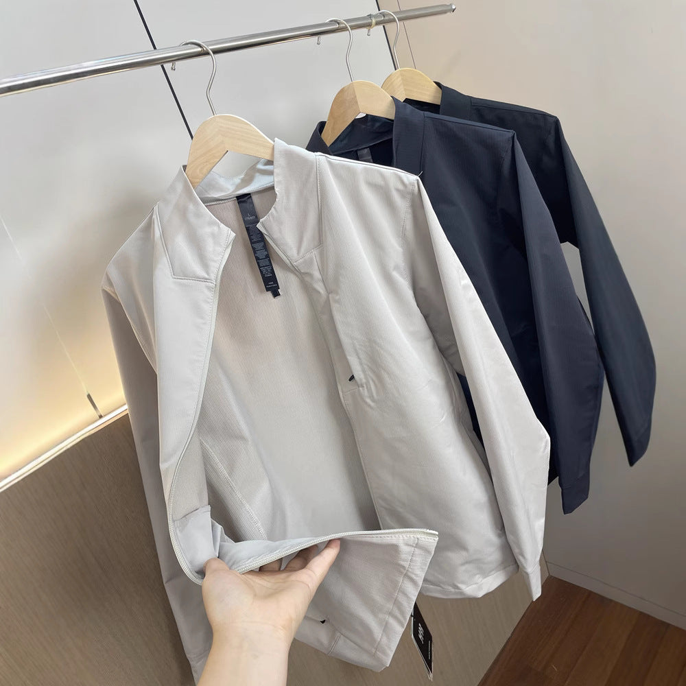 Frakke til mænd med ståkrave, sporty og casual