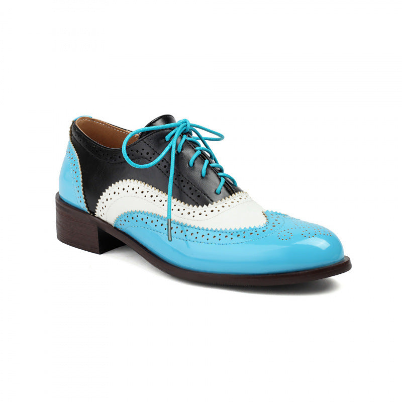 Color-block Laced Brogue Deep-toe Women's