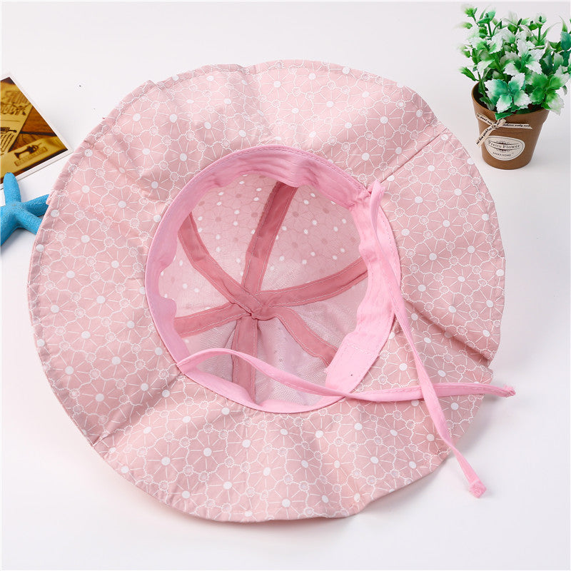 Girls Spring And Autumn Thin Large Brim Sunscreen Hat