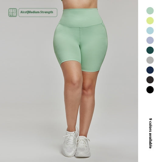 Light Plastic Yoga Shorts High Waist Tight 7A Antibacterial