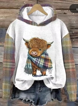 Women's Sweater 3D Digital Printing Animal Cat Oil Painting Pullover Hoodie