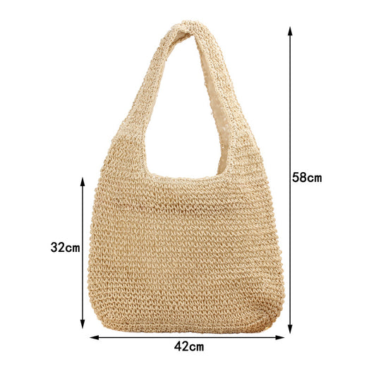 One-shoulder Straw Bag Hand-woven Large Capacity