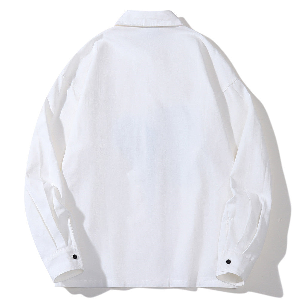 Foam Letter Printed Long-sleeved Shirt Men's High Street