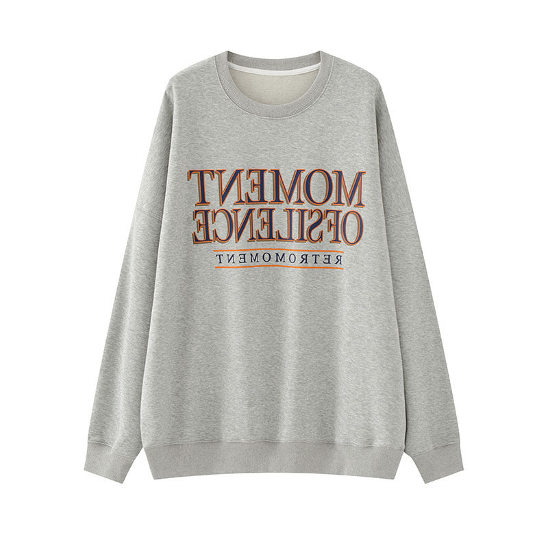 Dame Forårs- og Efterårsløs Sweater Afslappet Løs Rund Hals