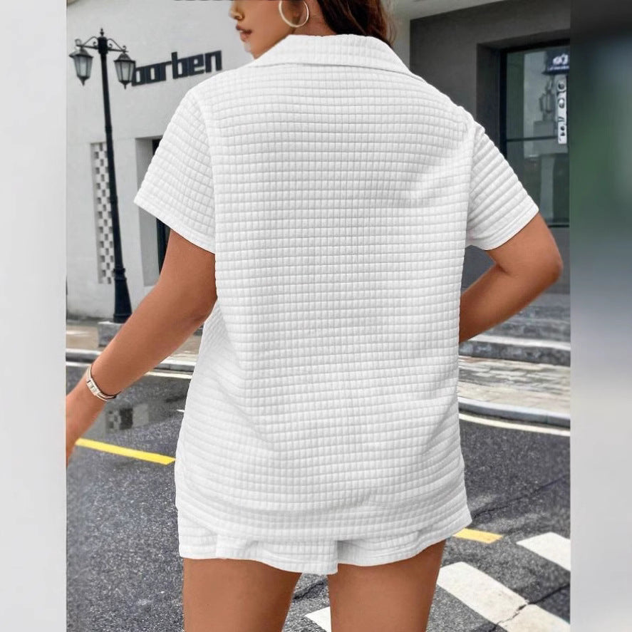 Women's Jacquard Shorts Casual Two-Piece Set