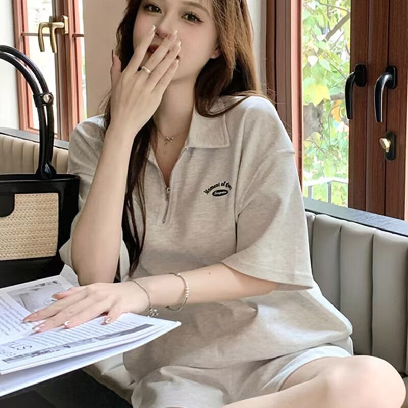 Loose-fitting Shorts And Running Top Two-piece Set
