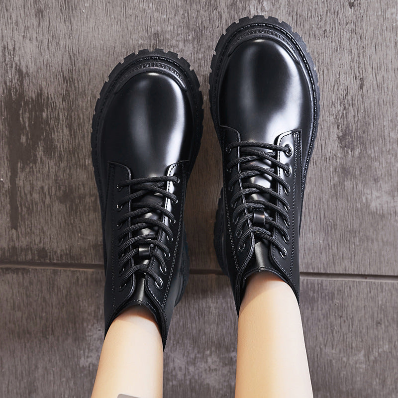 High-top British Style Martin Boots Leather Women's Shoes