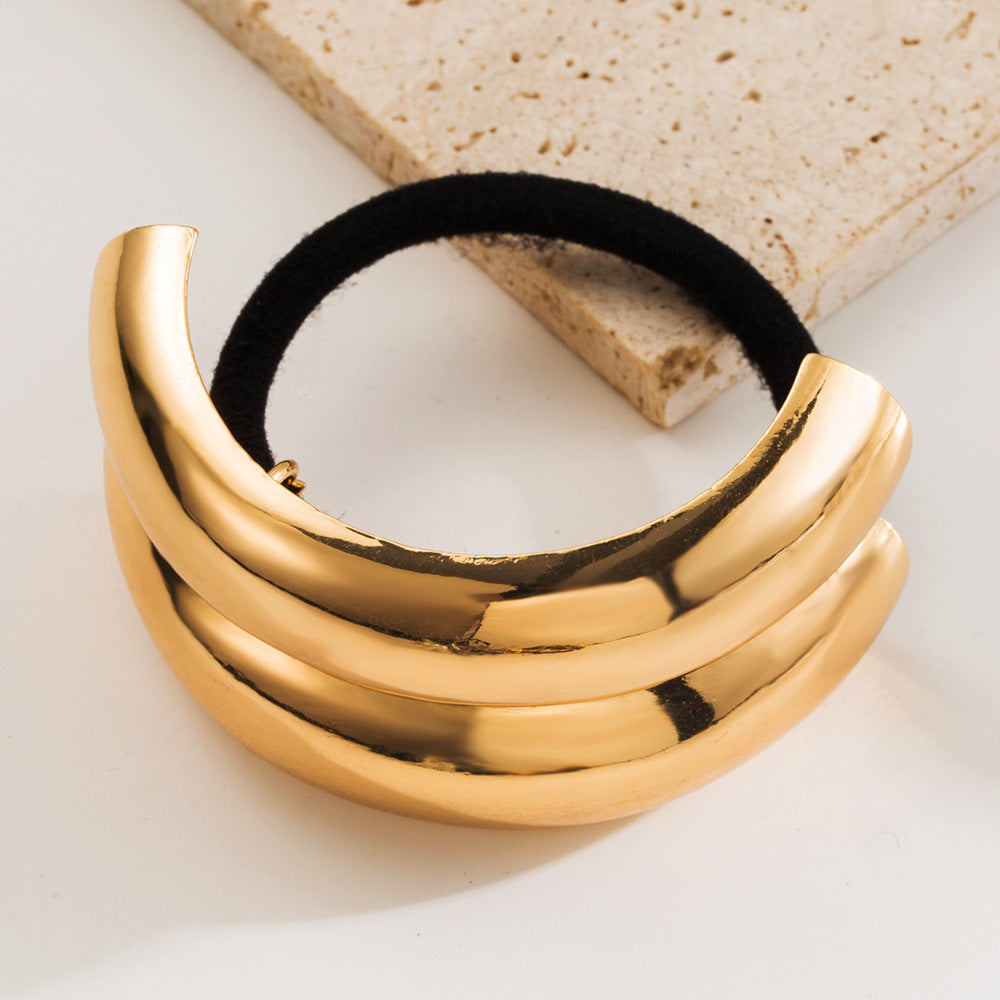 Temperamental Cold Style Geometric Metal High Elastic Twist Semicircle Shape All-match Hair Accessories