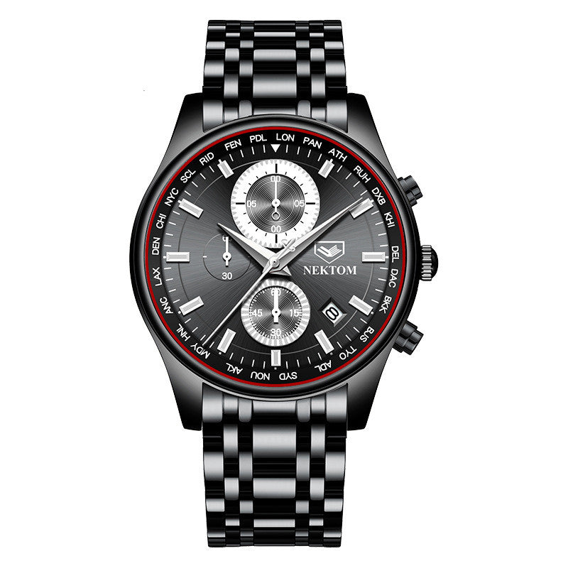 New Men's Quartz Watch, Multi-functional Fashion Waterproof Watch