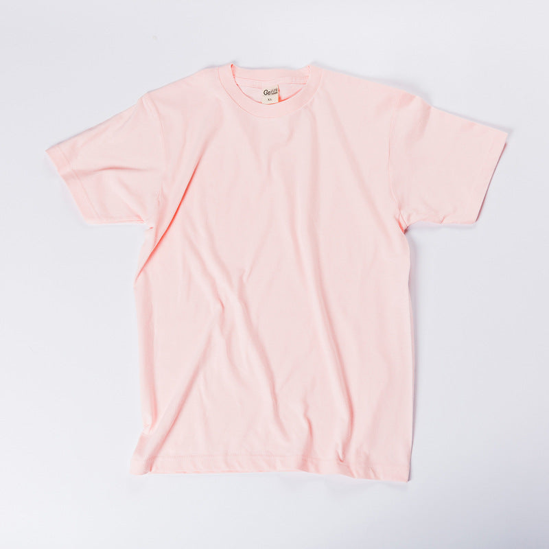 Ensfarvede T-shirts med korte ærmer til mænd og kvinder i bomuld