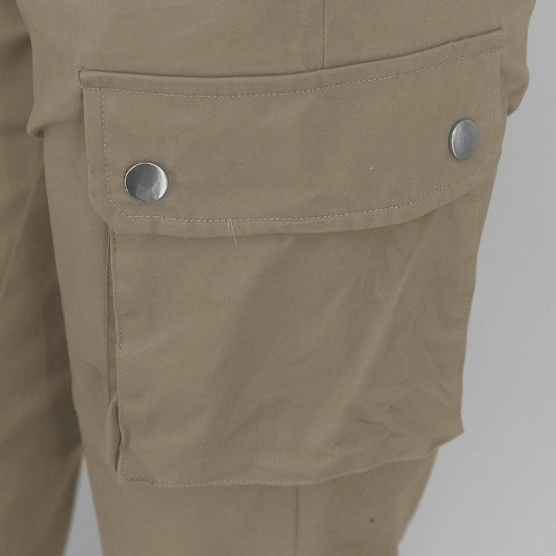 Sexy Tight-fitting Cargo High Waist And Tight Feet Trousers