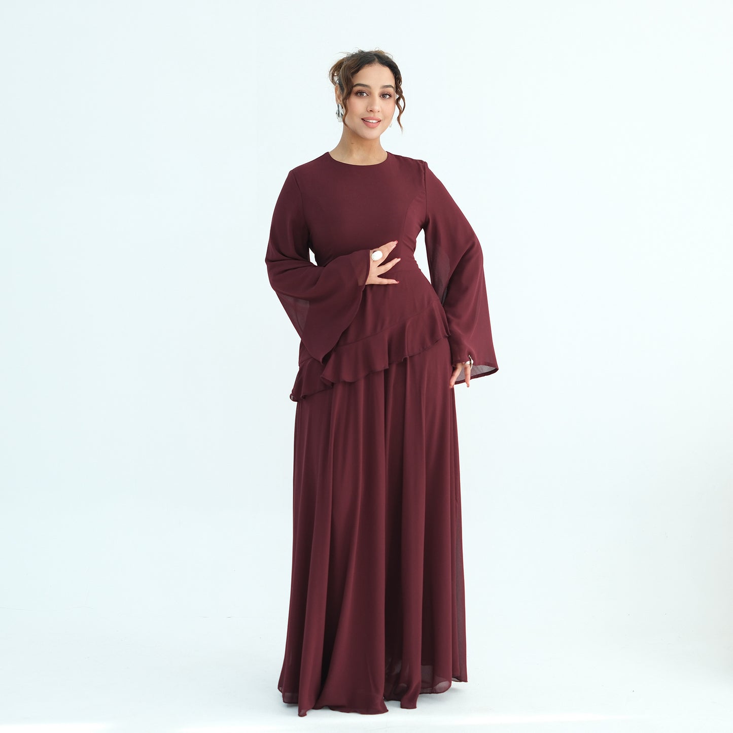 Women's Waist-cinching Double-layer Dress