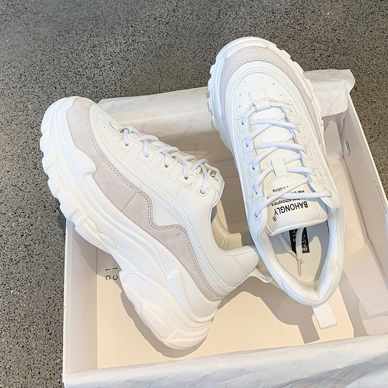 Women's Color Comfortable Platform Lightweight Increased Sneakers