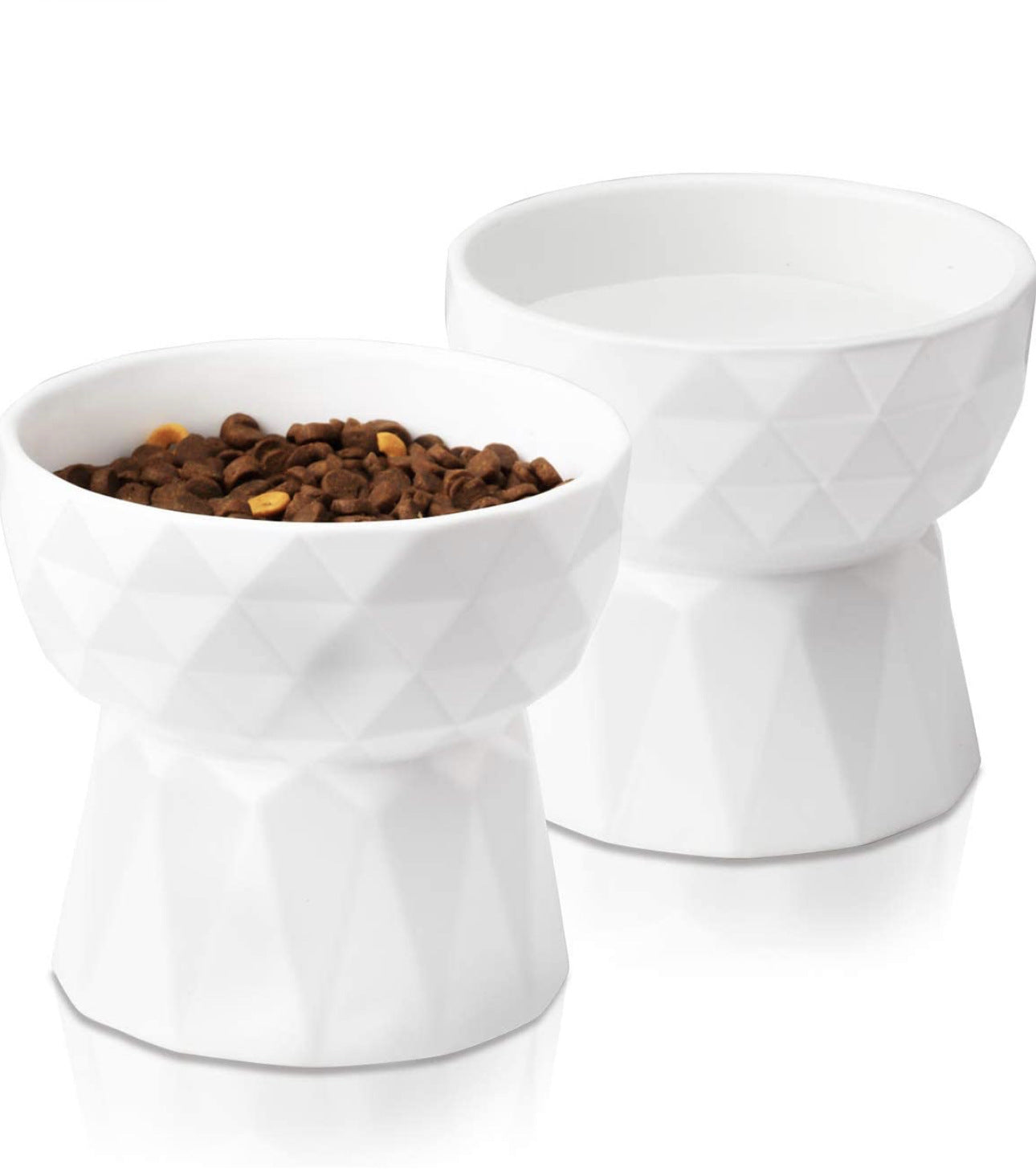 Ceramic High Foot Cervical Protection Pet Bowl