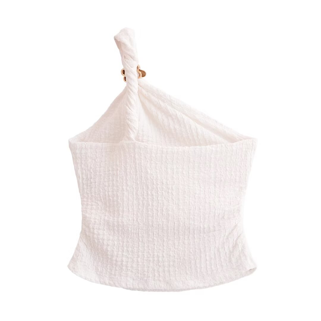 Stylish Simple And Versatile Slim-fit One-shoulder Top