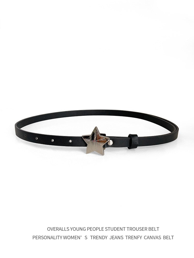 Black Subculture Belt All-match Five-pointed Star Accessories Belt