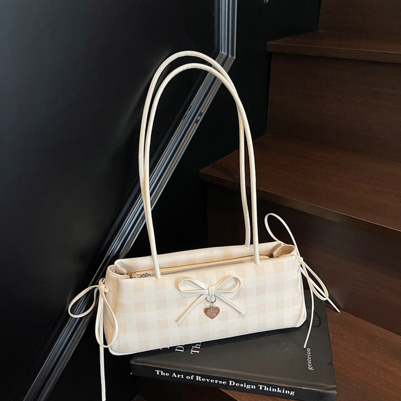 Contrast Color Bowknot Niche Sweet Girl Shoulder Bag