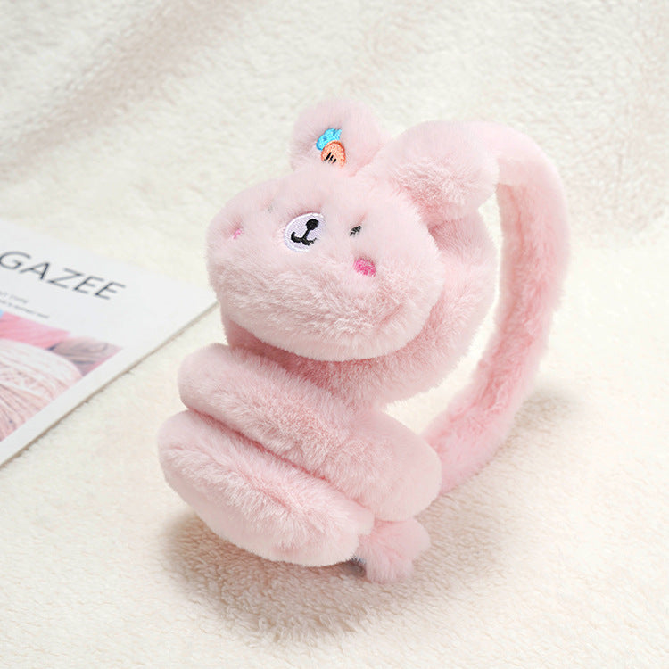 Children's Warm Cute Cartoon Plush Retractable Earmuffs