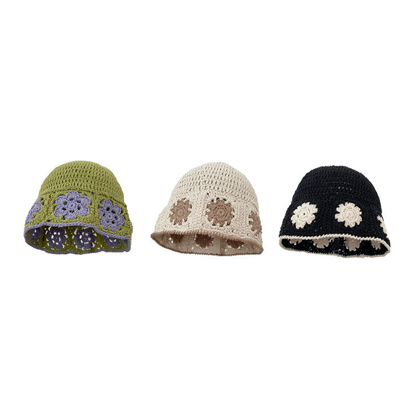 Women's Fashion Linen Cotton Thread Hollow Woven Bucket Hat