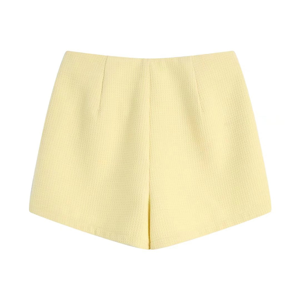 European And American New Women's Textured Shorts