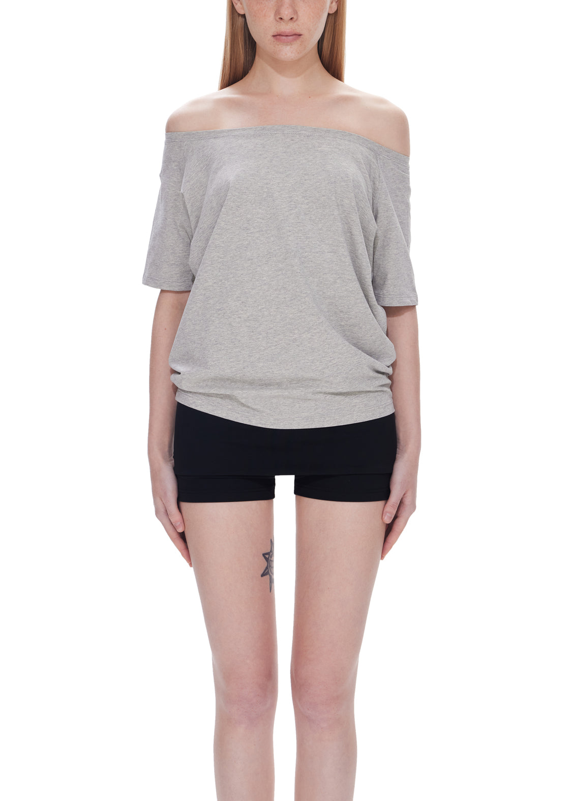 Casual Off-shoulder Shoulder Stacked Two-way Short Sleeve