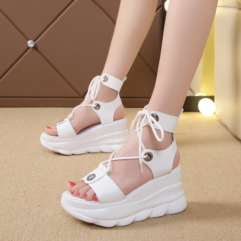 Inner Heightening All-match Fish Mouth Women's Sandals Wedge Platform Platform Shoes