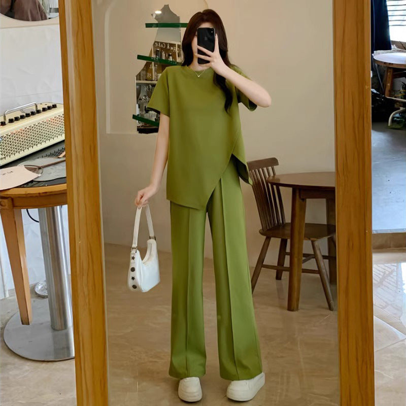 T-shirt And Casual Wide-leg Pants Two-piece Set