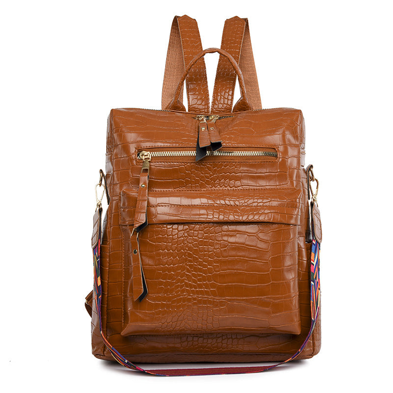 Backpack Female PU Soft Leather Women Leisure Backpack Simple Everything Large Capacity Bag