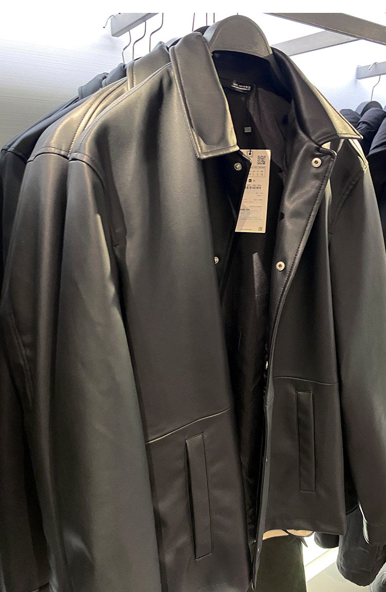 Mens Outerwear Casual Leather Jacket