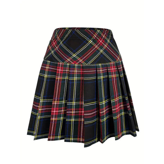 Women's Stripe College Style Pleated Skirt
