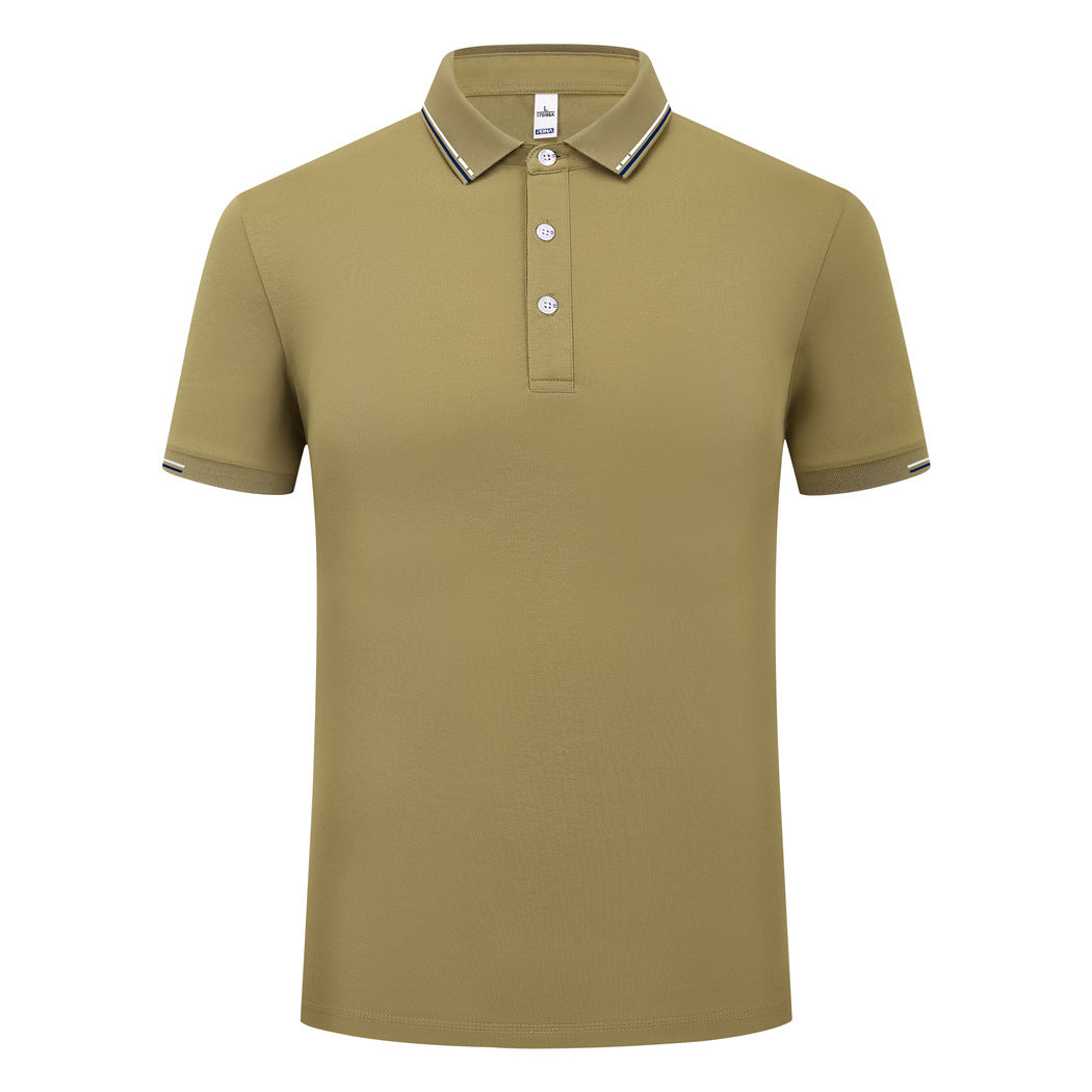 Washed Cotton Polo Shirt Short Sleeve Lapel
