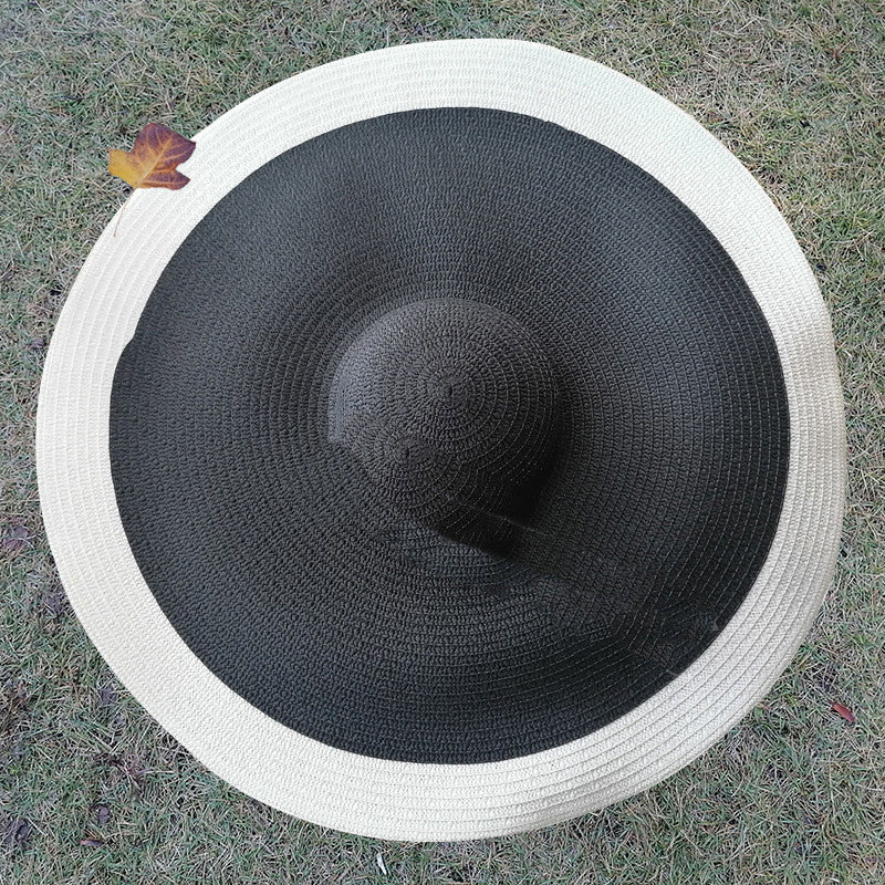 Big Brim Folding Straw Hat Sunshade 70cm