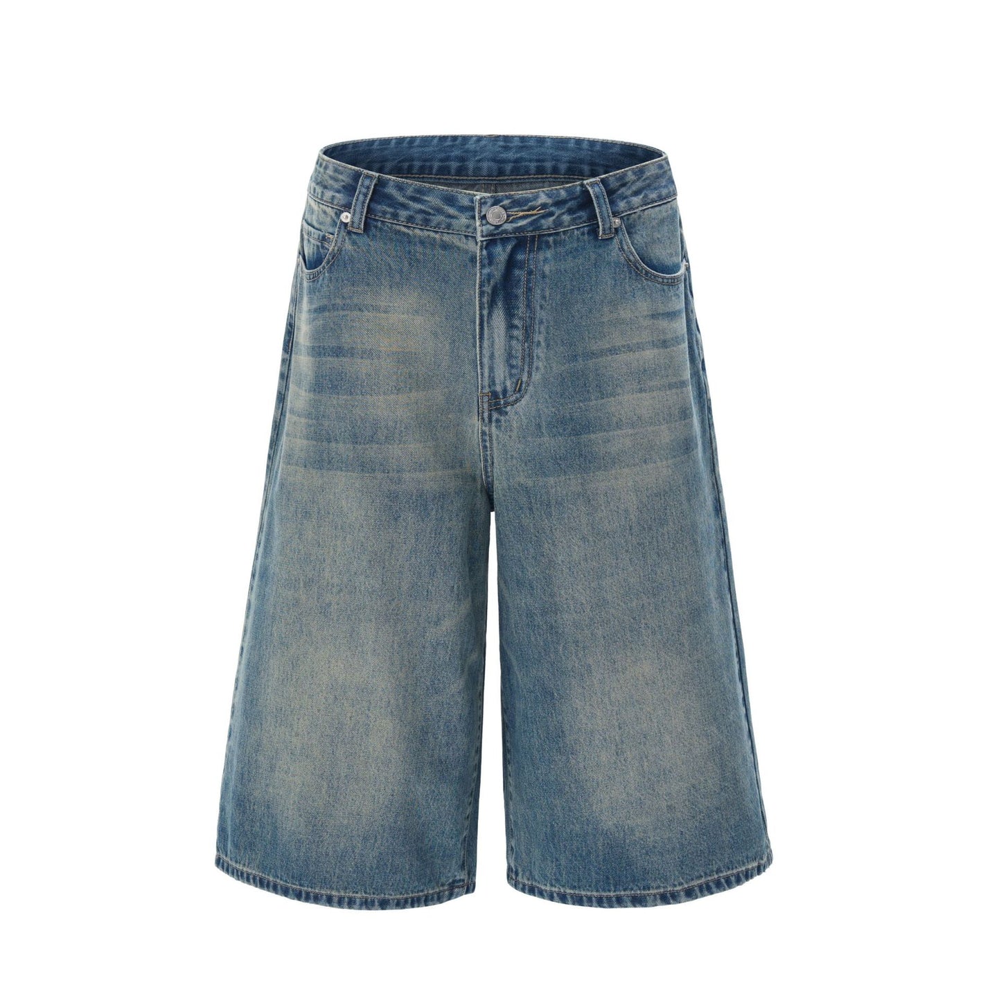 Women's American-style High Street Fashionable Washed Wide-leg Jeans