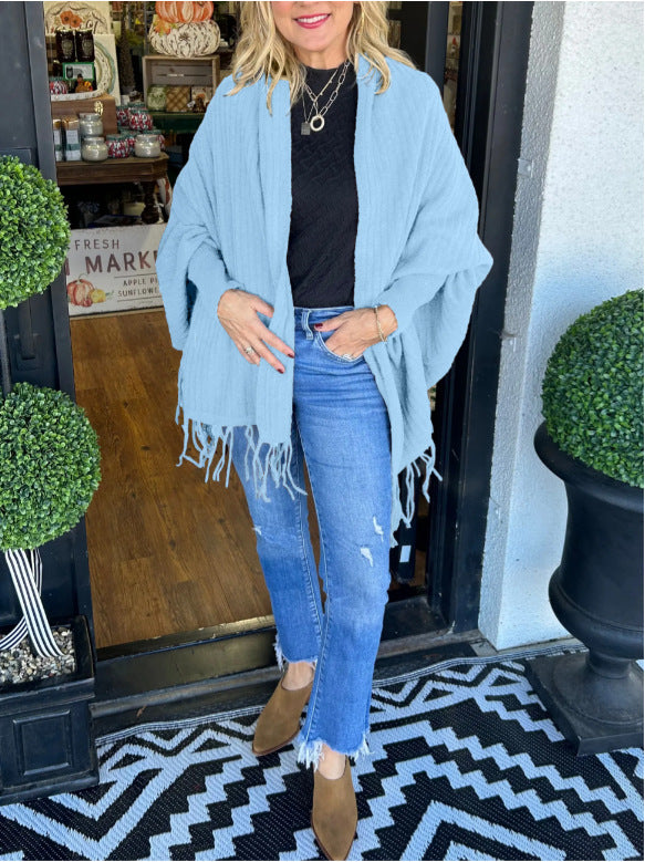 Fashionable Knitted Tassel Inverness
