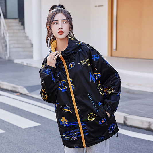 Fashion Hooded Work Jacket Schoolgirls Top