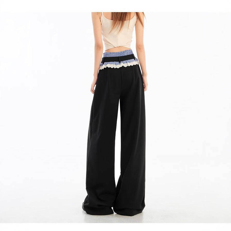 New Relaxed-fit Slimming Laid-back Draping Wide-leg Suit Pants