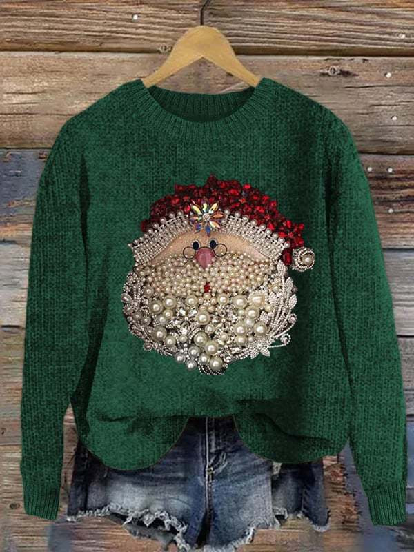 Abstract Print Drop Shoulder Long Sleeve Women's Casual Polar Fleece Sweater