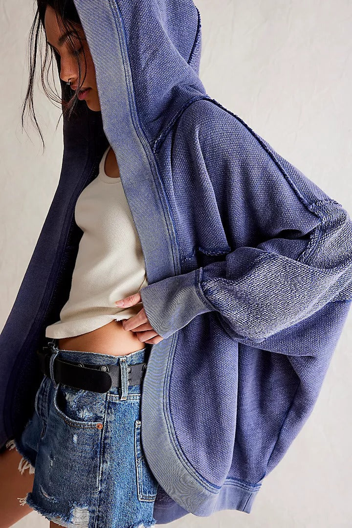 American Retro Sports Hooded Cardigan High-grade Sweater