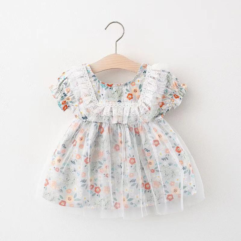 Summer Printed Short Sleeve Girl Dress