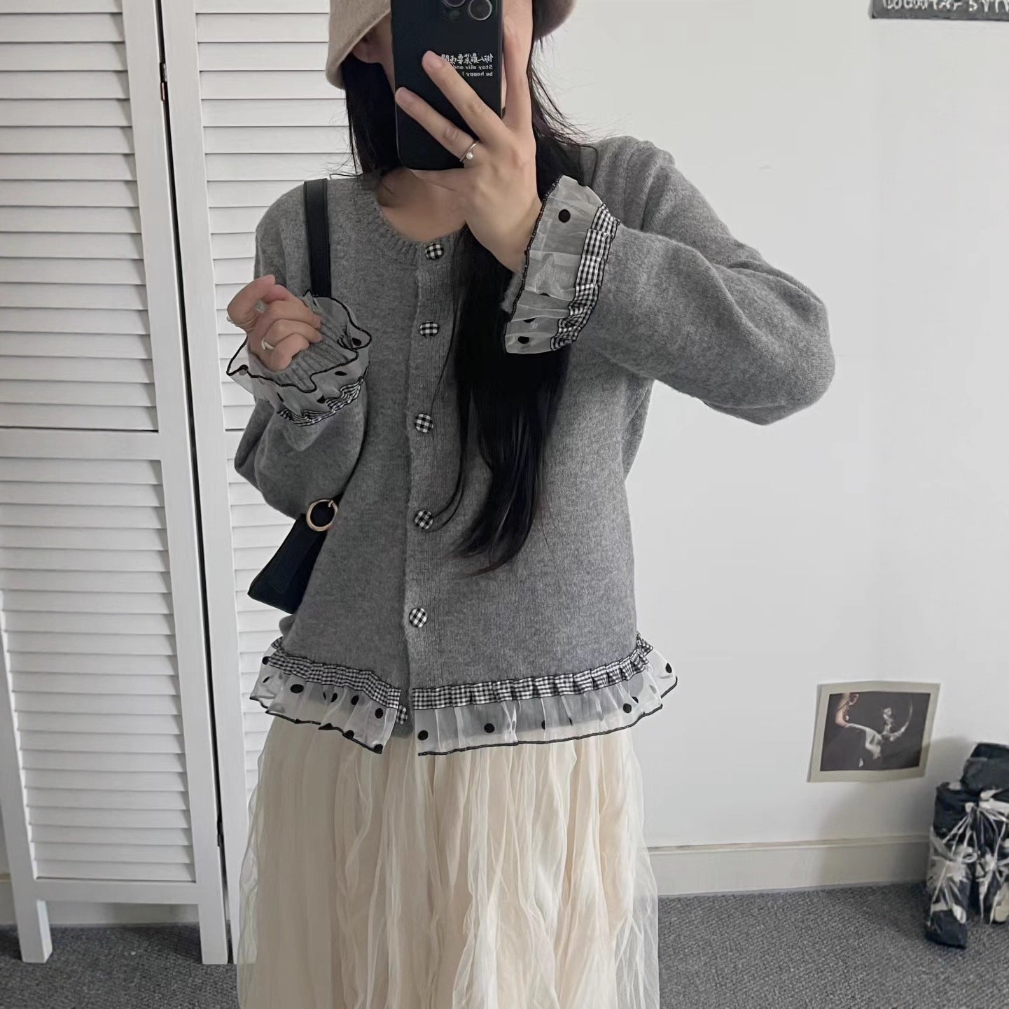 Lace Knitted Cardigan Casual Women's Sweater