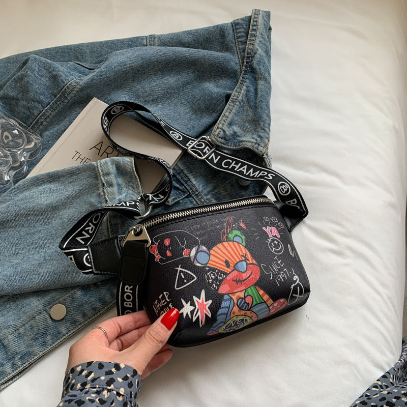Casual Disco Bag Painted Graffiti Small Backpack