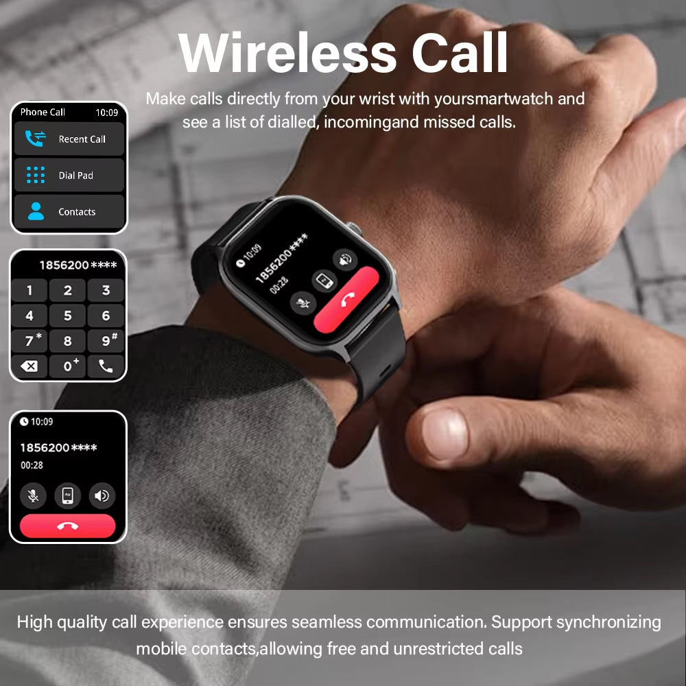 2025 New Smart Watch Bluetooth Call Men Women Watch Voice Assistant 100+ Sports Smart Watch for Android IOS