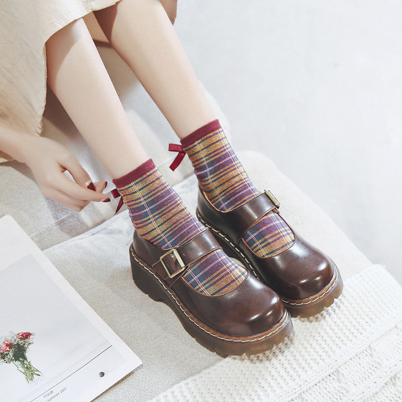 Women's Fashion Retro Buckle Mary Shoes