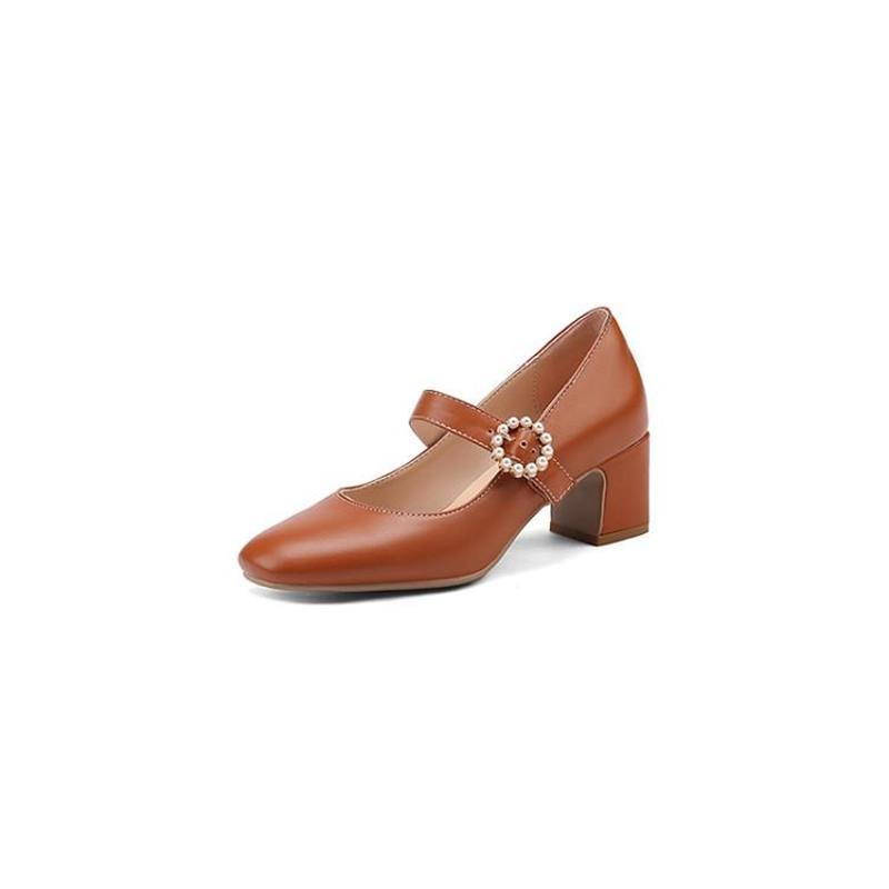 Medium Heel Mary Jane Shoes Retro Small Size 31 High Heels 32 Large Size Shoes